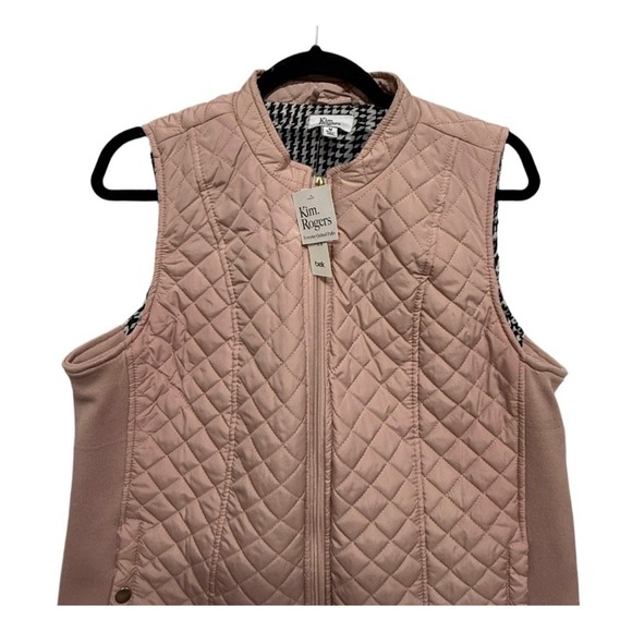 Kim Rogers Everyday Quilted Puffer Jacket Vest Size M Maeve Pink Preppy NWT - Picture 2 of 7